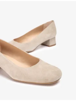 Leren pumps crème