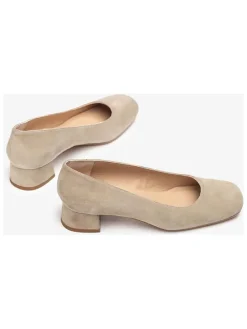 Leren pumps crème