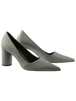 Leren pumps grijs