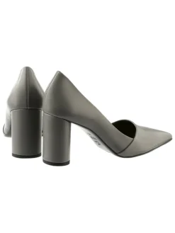Leren pumps grijs