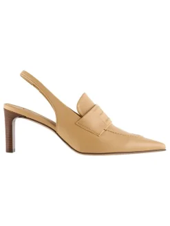 Leren pumps "Gwen" beige
