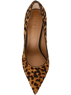 Leren pumps lichtbruin/zwart