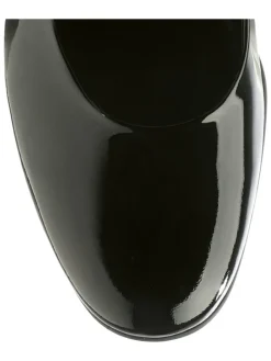Leren pumps met riempje zwart