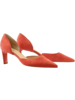 Leren pumps rood