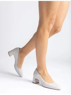 Leren pumps wit