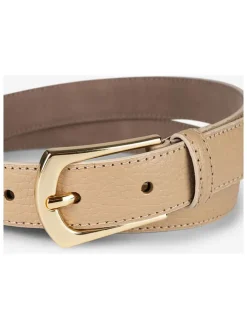 Leren riem beige