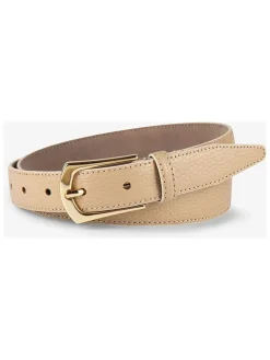 Leren riem beige