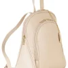 Leren rugzak "Breta" crème - (B)24 x (H)30 x (D)12 cm