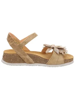 Leren sandalen beige