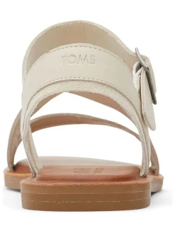 Leren sandalen crème