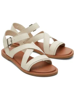 Leren sandalen crème