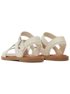 Leren sandalen crème