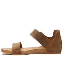 Leren sandalen lichtbruin