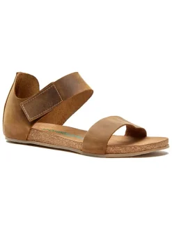 Leren sandalen lichtbruin