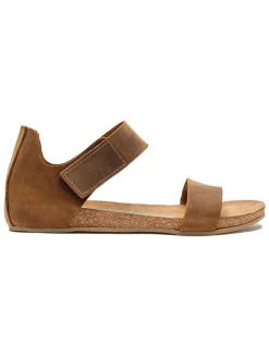 Leren sandalen lichtbruin