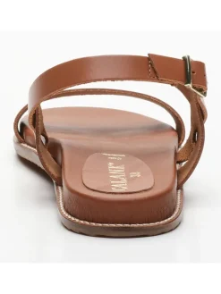 Leren sandalen lichtbruin
