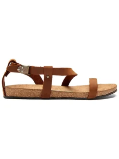 Leren sandalen lichtbruin