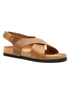 Leren sandalen lichtbruin