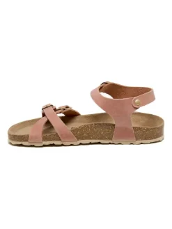 Leren sandalen lichtroze