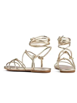 Leren sandalen "Rendezvous At Sunset" goudkleurig