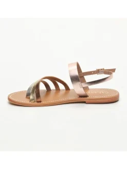 Leren sandalen roségoudkleurig/goudkleurig