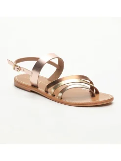 Leren sandalen roségoudkleurig/goudkleurig