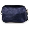 Leren schoudertas "Abriana" donkerblauw - (B)20 x (H)16 x (D)8 cm