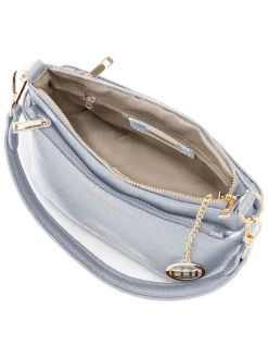 Leren schoudertas "Bardolino" lichtblauw - (B)25 x (H)17 x (D)13 cm