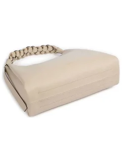 Leren schoudertas beige - (B)34 x (H)23 x (D)11 cm