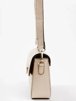 Leren schoudertas "Carrione" beige - (B)22 x (H)16 x (D)7 cm