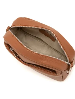 Leren schoudertas "Cascina" bruin - (B)22 x (H)18 x (D)9 cm