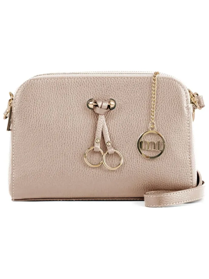 Leren schoudertas "Certosa" beige - (B)24 x (H)16 x (D)8 cm