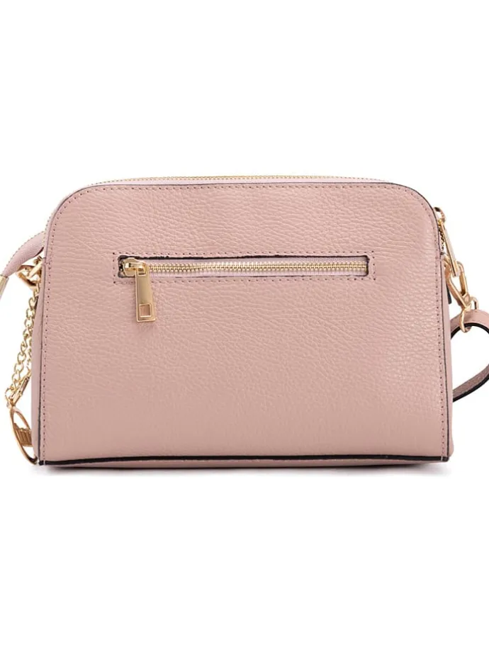 Leren schoudertas "Certosa" lichtroze - (B)24 x (H)16 x (D)8 cm