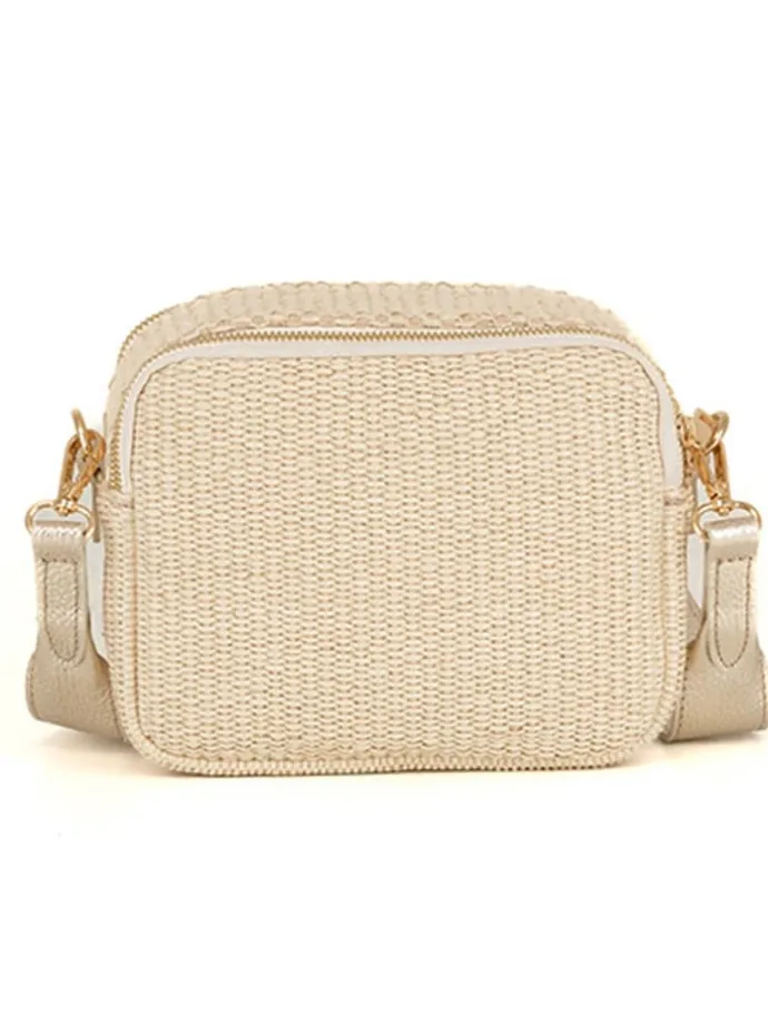 Leren schoudertas "Ilaria" beige - (B)20 x (H)17 x (D)8 cm