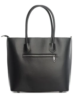 Leren schoudertas "Mallero" zwart - (B)32 x (H)30 x (D)12 cm