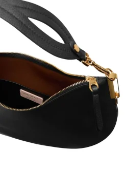 Leren schoudertas zwart - (B)38 x (H)26 x (D)5 cm