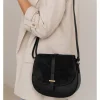 Leren schoudertas zwart - (B)23 x (H)20 x (D)6 cm