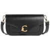 Leren schoudertas zwart - (B)26 x (H)14 x (D)7 cm