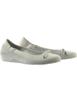 Leren sleehakballerina's groen