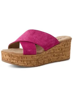 Leren sleehakinstappers roze