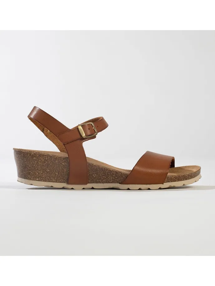 Leren sleehaksandalen "Calabria" lichtbruin