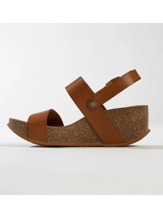Leren sleehaksandalen "Cali" lichtbruin