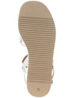 Leren sleehaksandalen crème