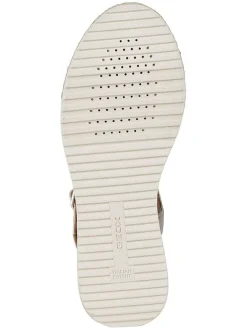 Leren sleehaksandalen "Eolie" zilverkleurig