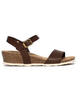 Leren sleehaksandalen 