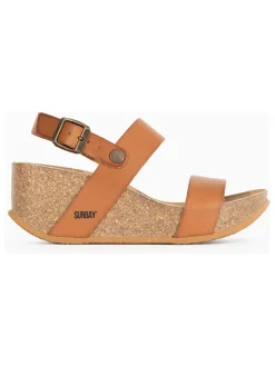 Leren sleehaksandalen