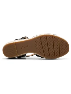 Leren sleehaksandalen "Sabina Strap" zwart