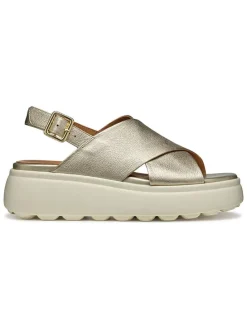 Leren sleehaksandalen "Spherica EC4" goudkleurig