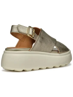 Leren sleehaksandalen "Spherica EC4" goudkleurig