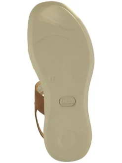 Leren sleehaksandalen "Swing" bruin/geel